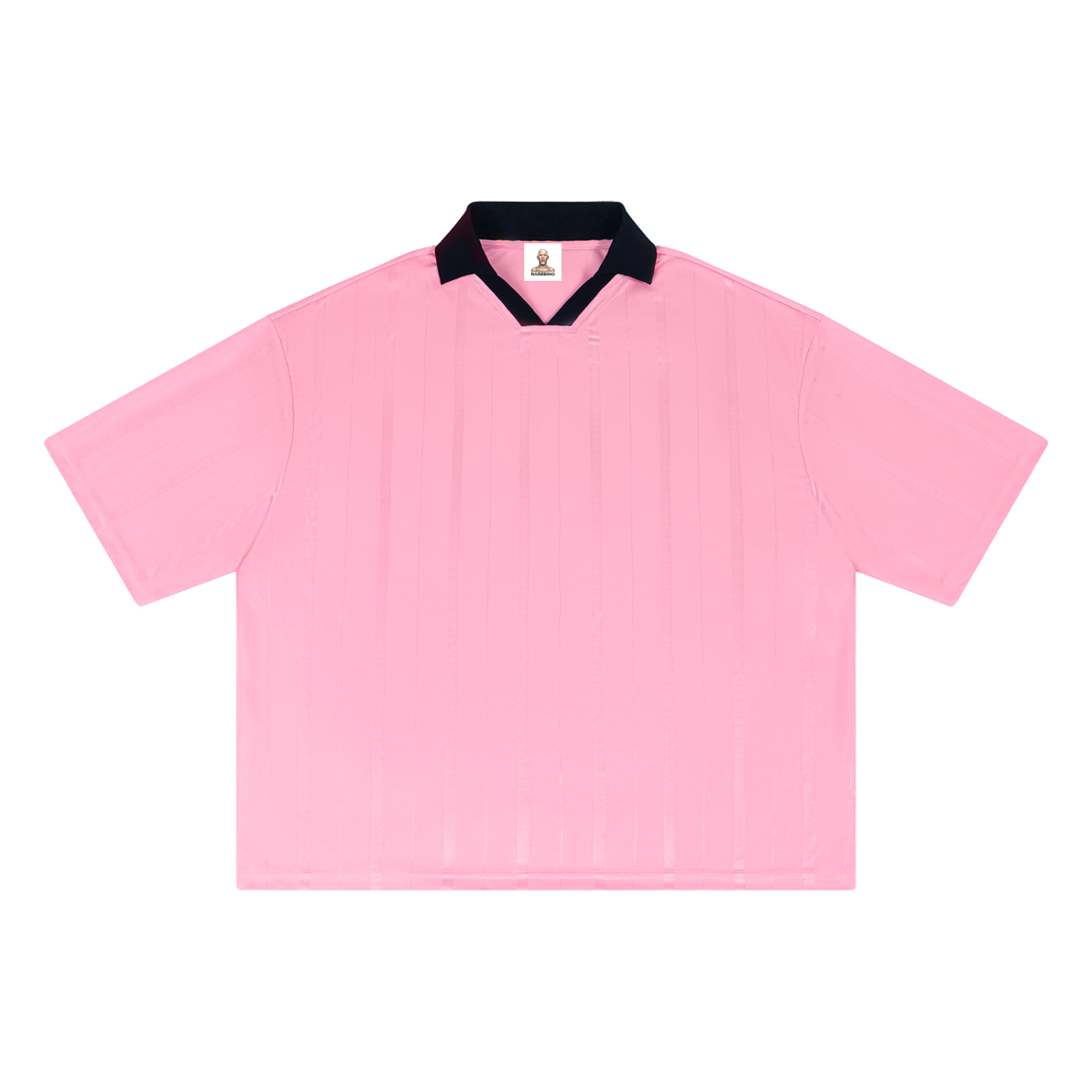 Striped boxy soccer jersey by RAREBINO featuring bold horizontal stripes and a classic athletic fit.