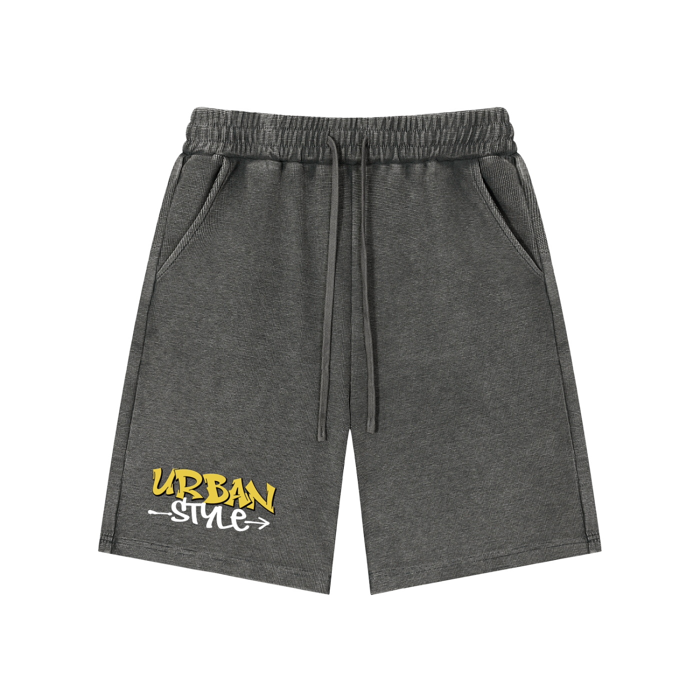 Rarebino mineral wash waffle knit shorts, casual men's shorts with a textured waffle pattern and relaxed fit.