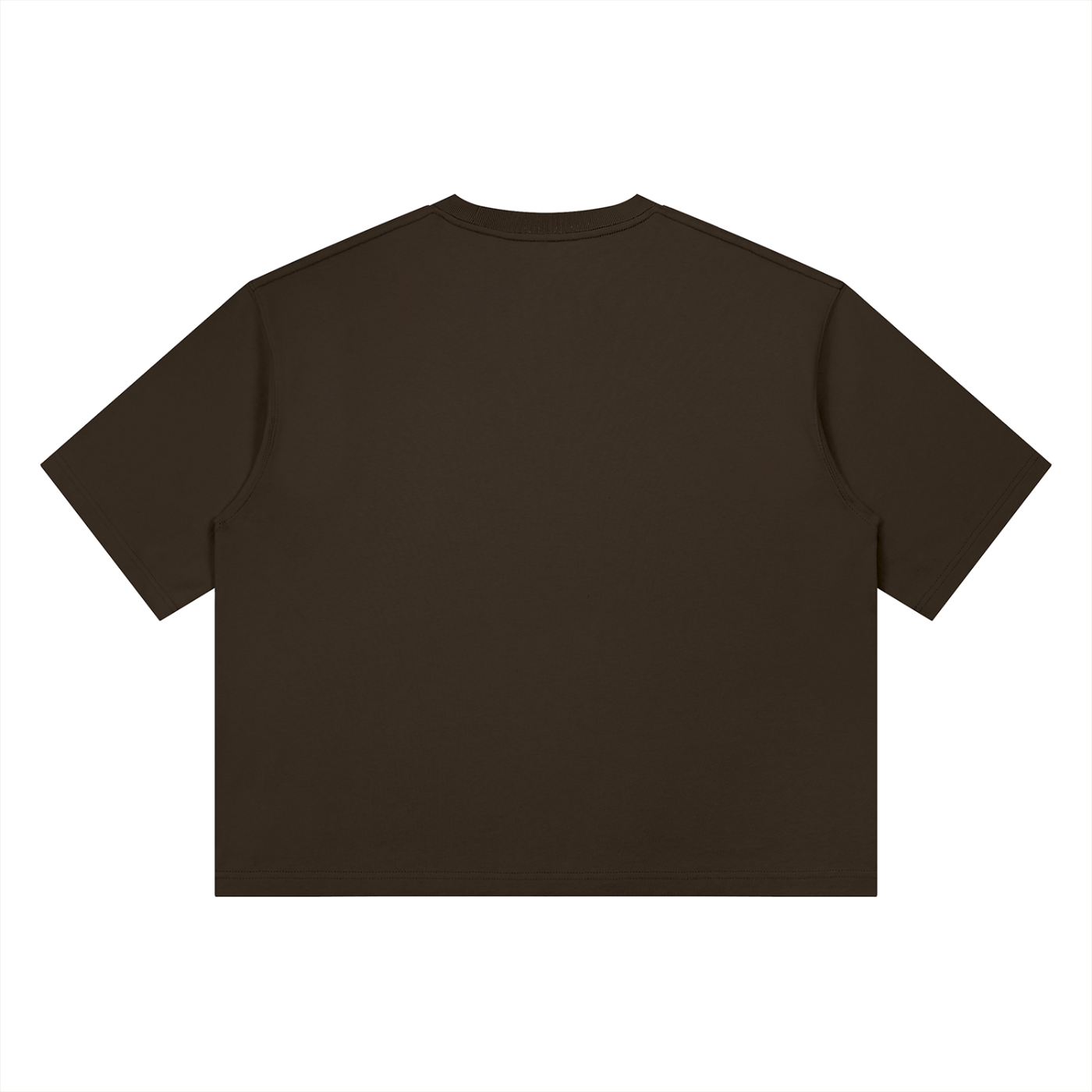 Black heavyweight boxy T-shirt by RAREBINO, featuring a relaxed fit and sturdy fabric, displayed on a hanger.